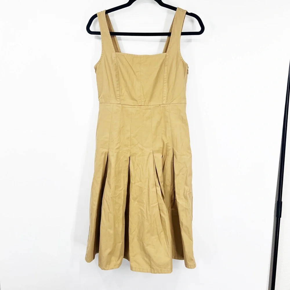 J. Crew Pleated A-Line Chino Dress Sleeveless